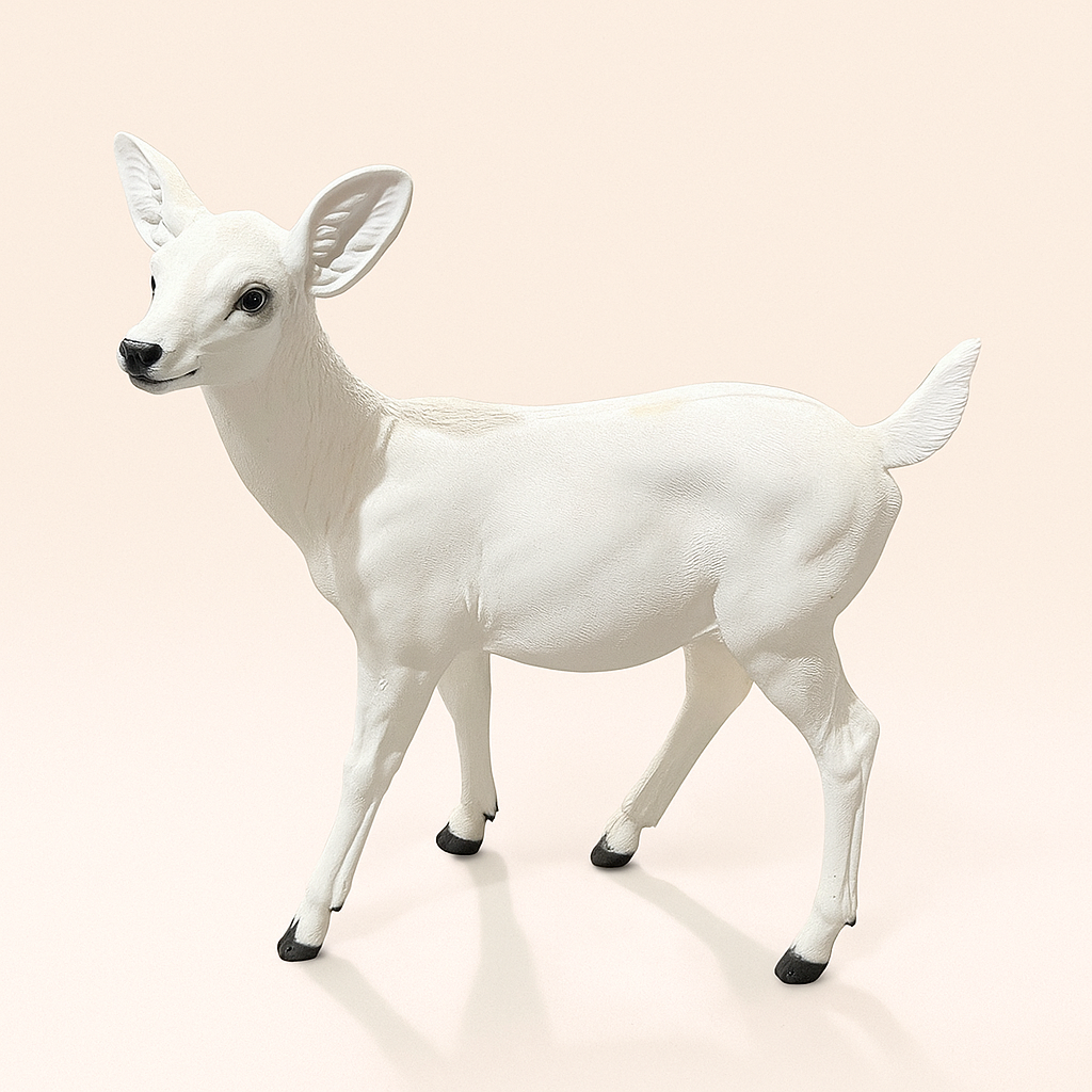 Figurine décorative cerf blanc – Élégance nordique